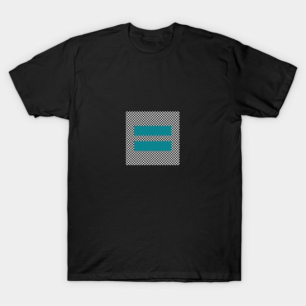 Checkerboard Equality Teal T-Shirt by silversurfer2000